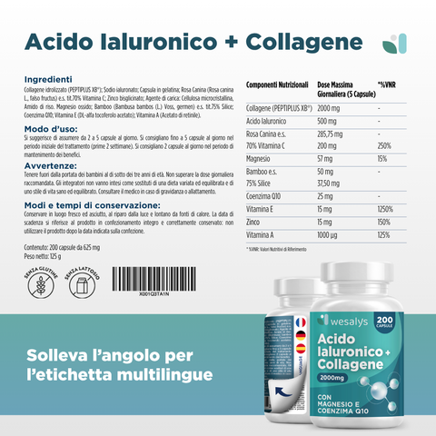 Acido Ialuronico + Collagene