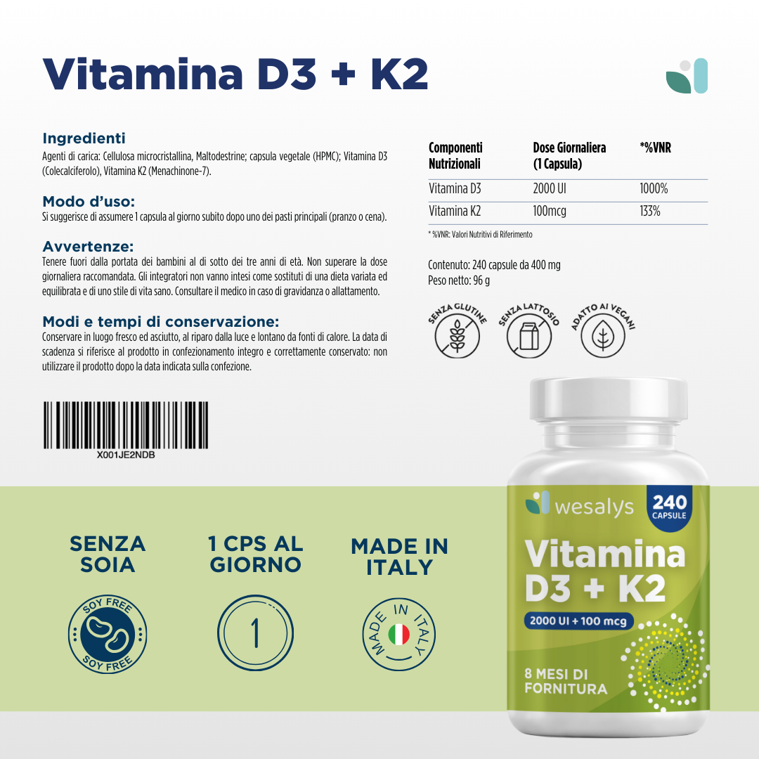 Vitamina D3 + K2